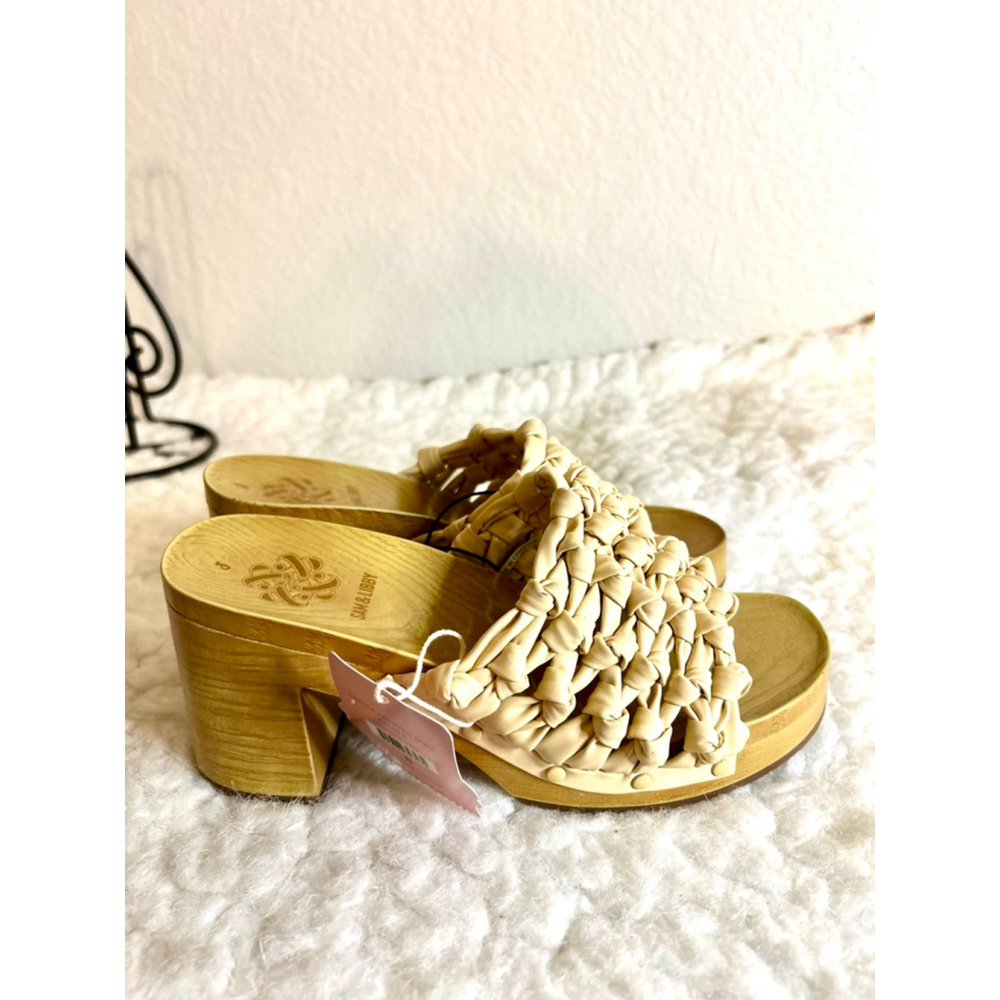 NWT Sam & Libby Women's Carina Knotted Wooden Mule Sandal Size 8 - Picture 6 of 8